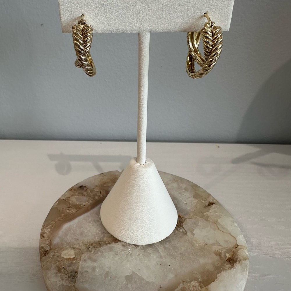 Judith Ripka Twisted Gold plated silver  Earrings